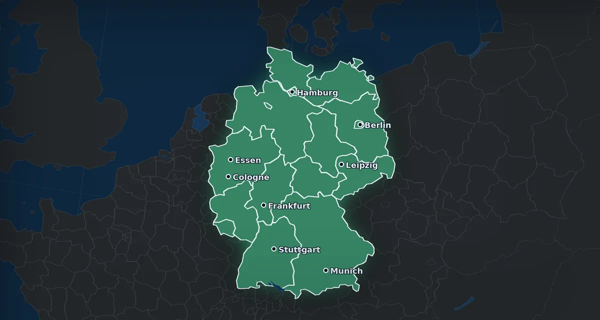 Ruhr and Rhine 1991 scenario map